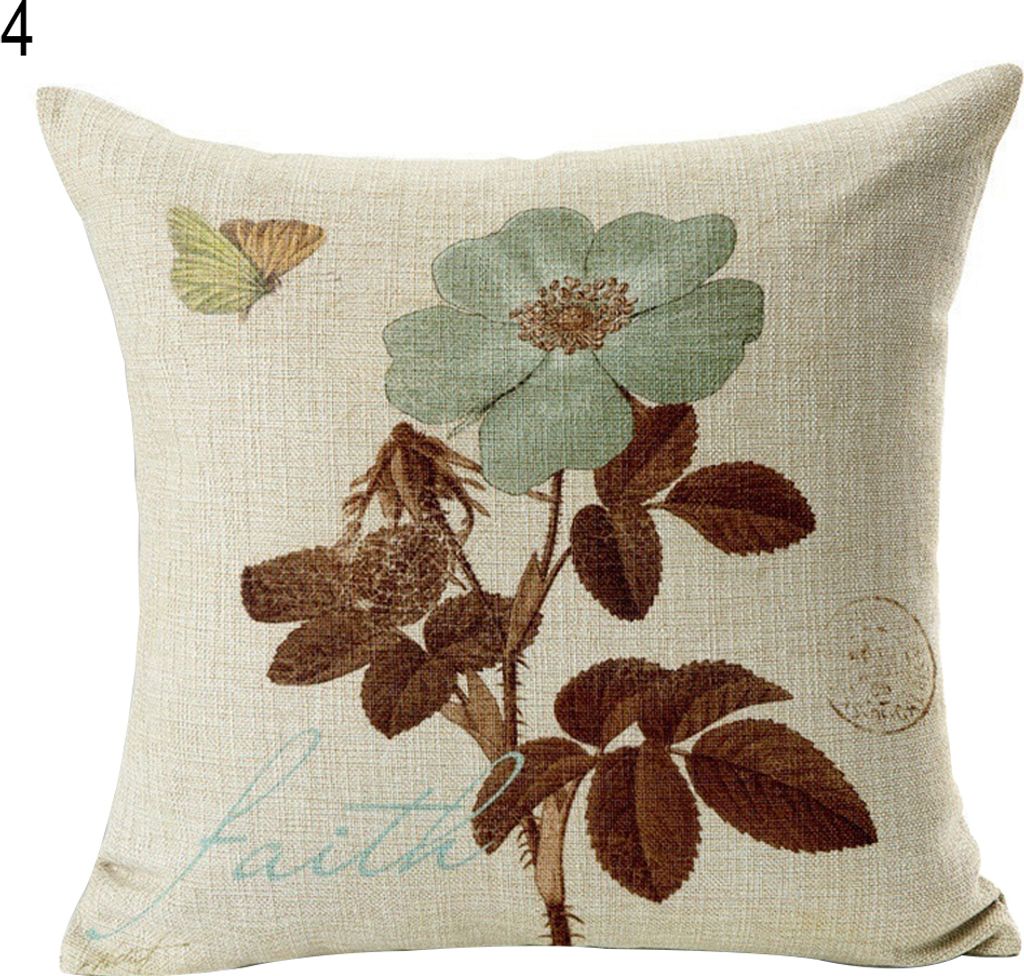 Vintage Blumenstil Kissen Hülle Bettsofa Quadratwurf Kissen Cover Home Decor-4#