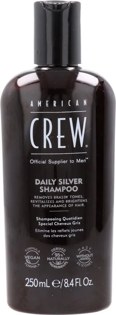 Shampooing déjaunisseur homme American Crew Daily Silver éclat naturel