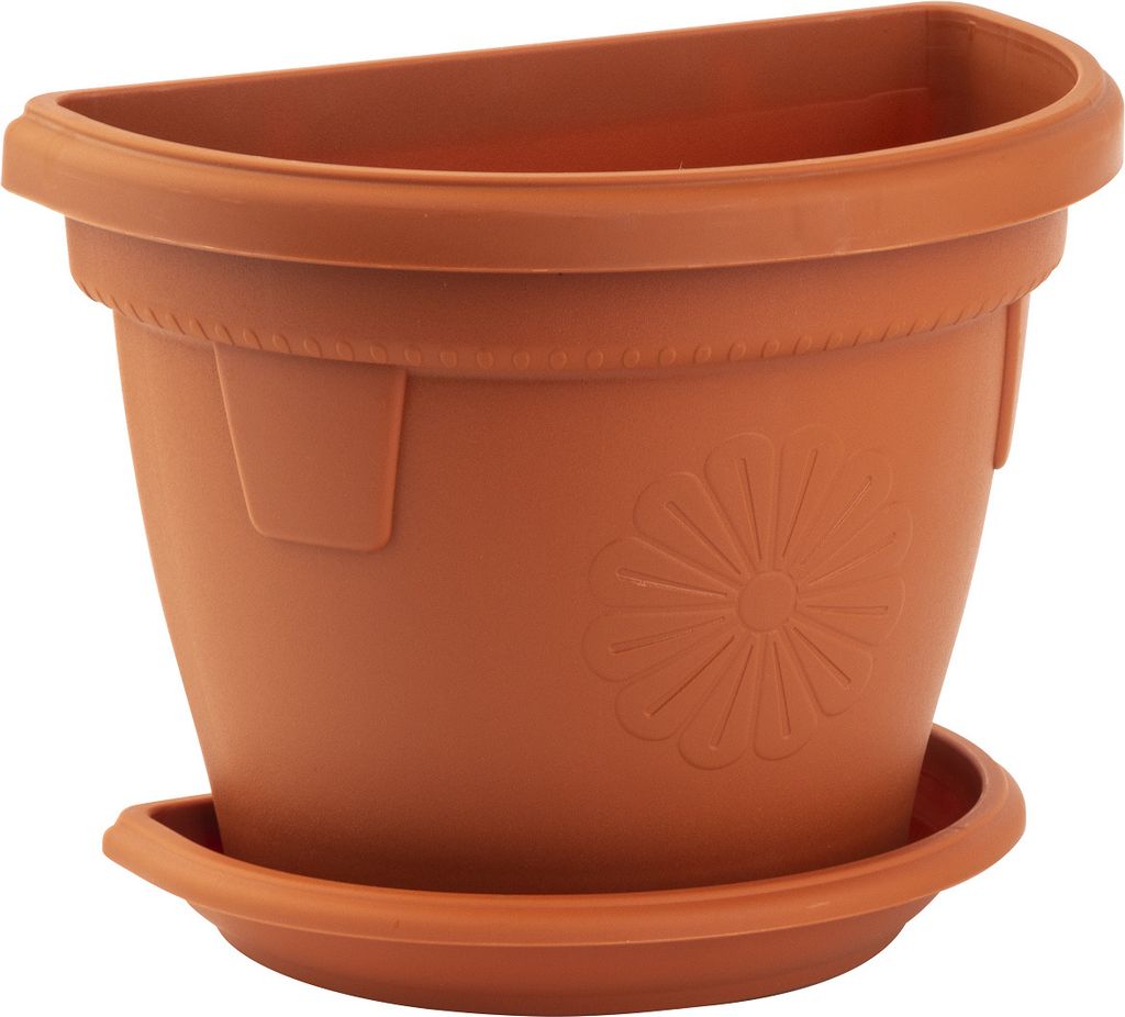 Gariella Hänge-Blumentopf 2,4L Mit Untersetzer - Bruchfester PP Kunststoff Für Balkon & Wand