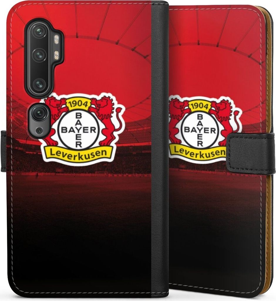 DeinDesign Klapphülle für Xiaomi Mi Note 10 Pro Handytasche Lederhülle Tasche Bayer 04 Leverkusen Offizielles Lizenzprodukt Stadion