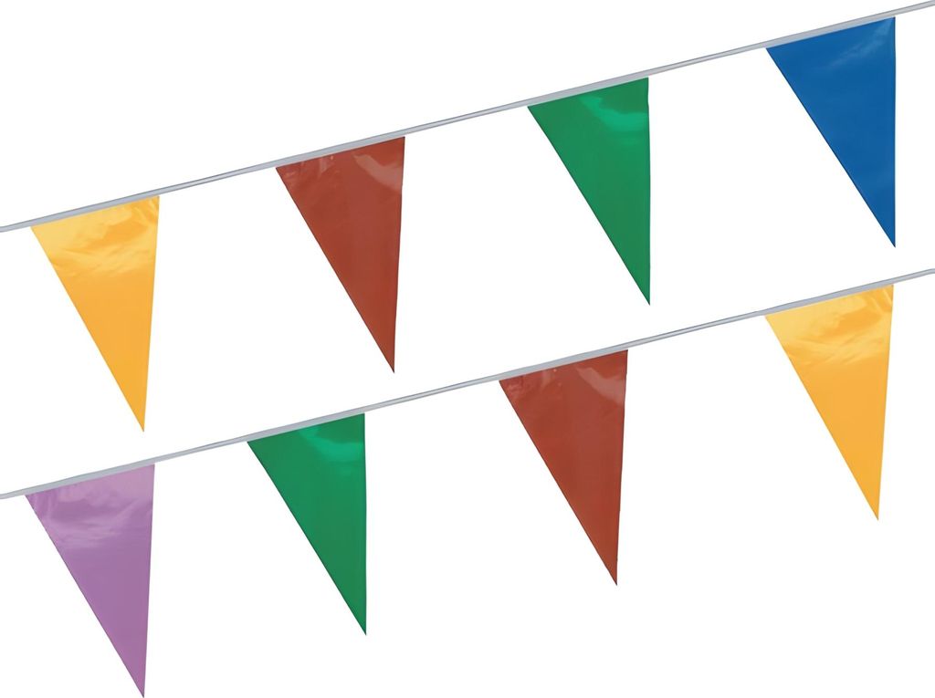 PAPSTAR Wimpelkette farbig aus Folie wetterfest Länge: 20 m