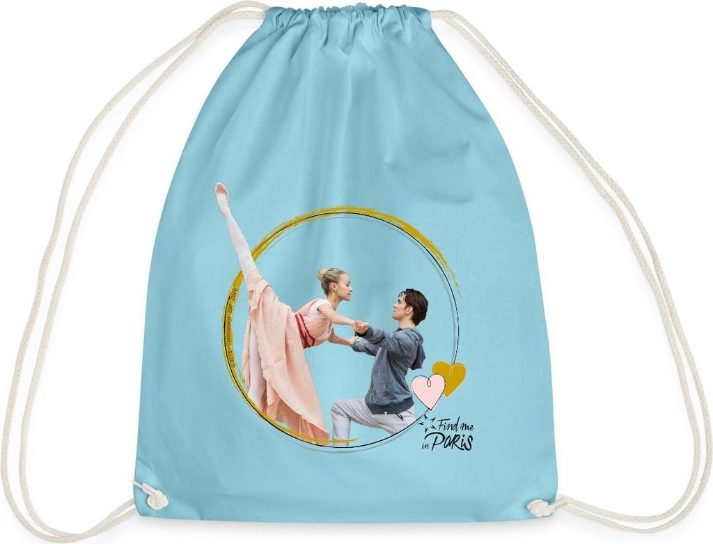Spreadshirt Find me in Paris Lena und Max Turnbeutel, One size, Aqua
