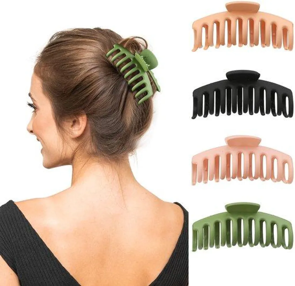 Lot de 6 Barrettes Cheveux en Acrylique Rectangulaires Taille L et M