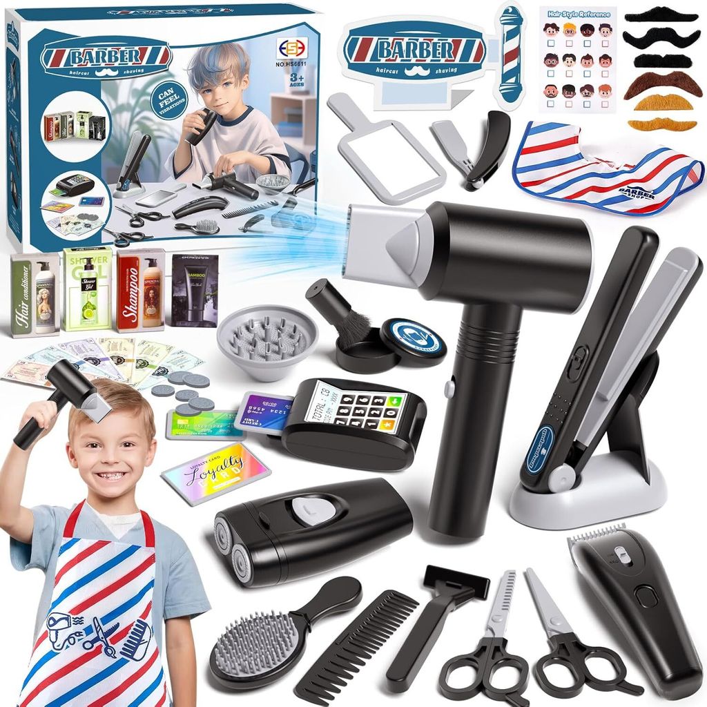 Kinderfriseurset Kleiner Friseur Friseur Haartrockner Kämme Produktbild 