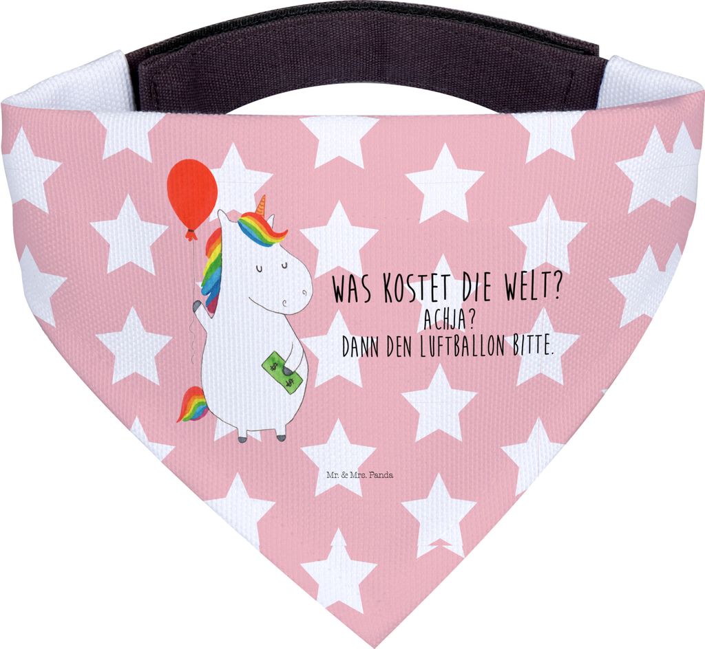 Mr. & Mrs. Panda Hundehalstuch Einhorn Luftballon - Rot Pastell - Geschenk, Hunde Halstuch, Dreieckstuch Hund, Für, Bandana, Einhörner, Unicorn, ...