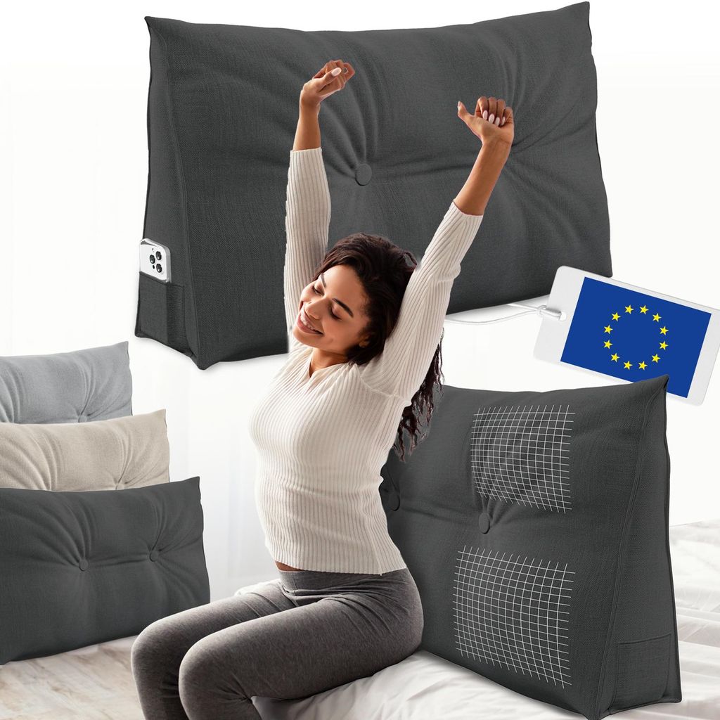 ELONEO Coussin dorsal largeur 70 cm, coussin en forme de Image du produit 