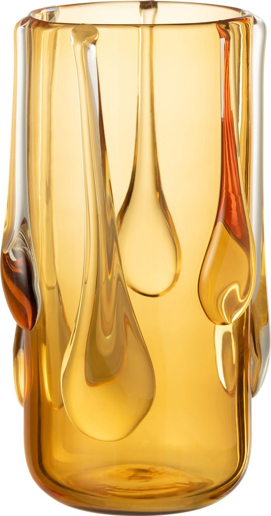 J-Line Vase Drippy Glas Amber Large