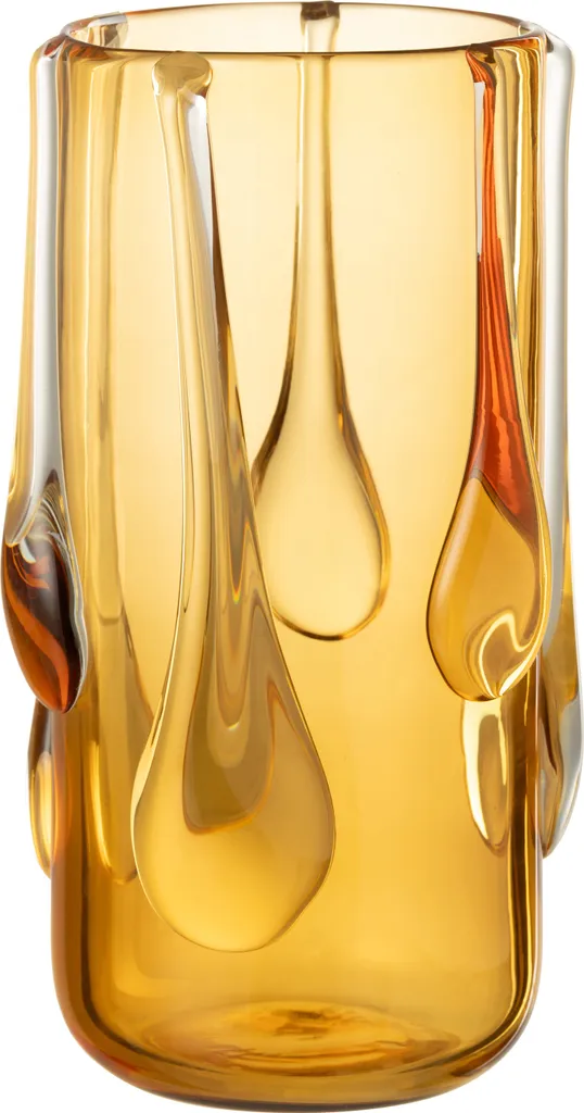 Vase Drippy J-Line Verre Ambré Large avec Effet de Coulures Reliefées