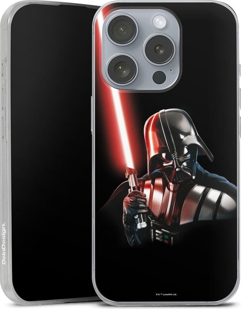 DeinDesign Slim Hülle für Apple iPhone 16 Pro Silikon Case Ultra Dünn Handyhülle Darth Vader Fanartikel Star Wars