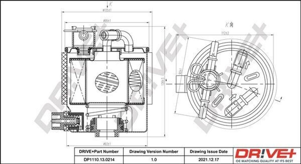 Dr!ve+ DP1110.13.0214 - OE 16400JD50C Kraftstofffilter für Qashqai +2 I (J10)