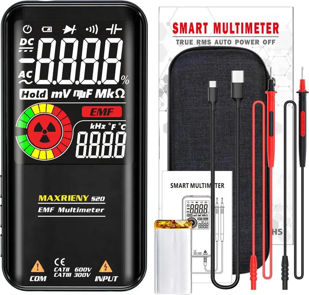 Multimètre numérique S20 rechargeable USB avec test de tension sans contact