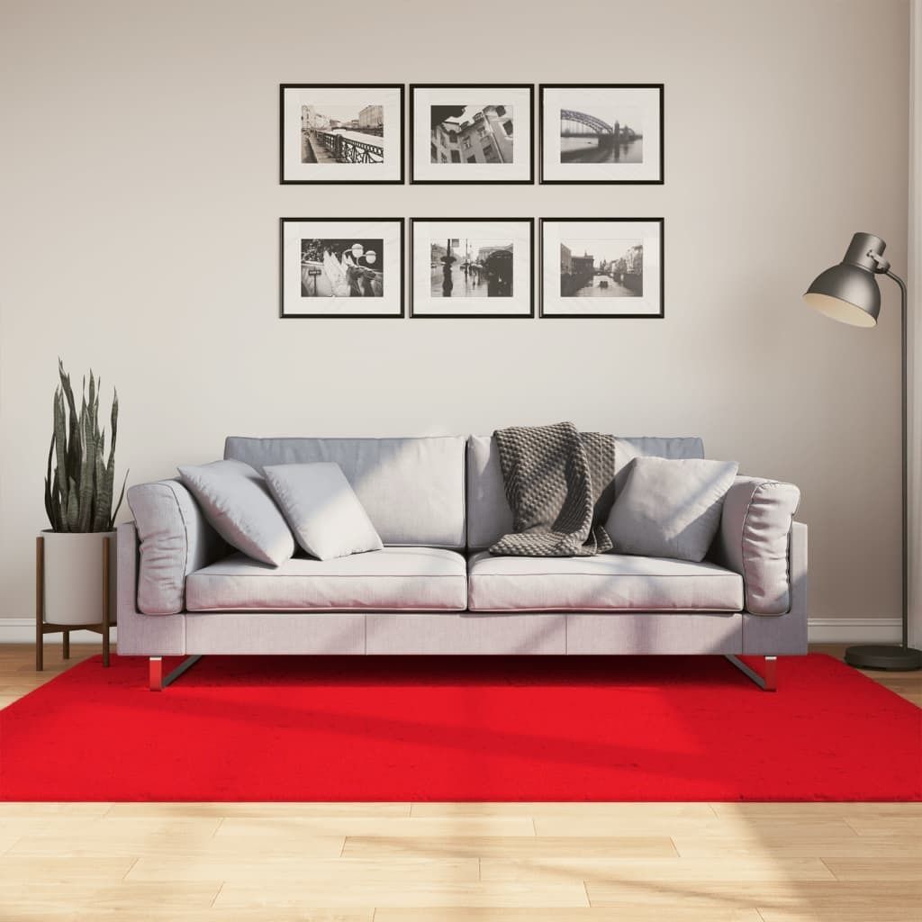 "im Angebot" Teppich OVIEDO Kurzflor Rot 140x200 cm - Designerteppiche A377