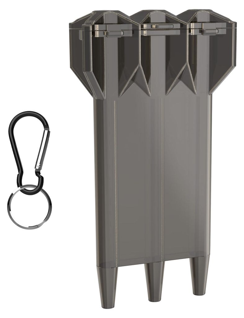 kwmobile 3in1 Dart Case - Kunststoff Dartbox für 3 Dartpfeile - Box Cover Halter - Darts Hülle in Schwarz Transparent