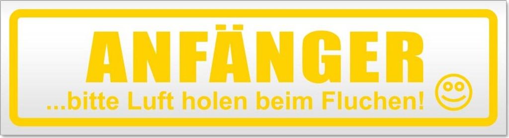 Anfänger - bitte Luft holen Magnetschild Schild magnetisch