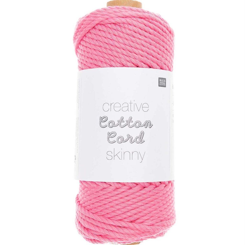 Rico Design | Creative Baumwolle Cord Skinny Makramee-Garn | 190g 55m pink