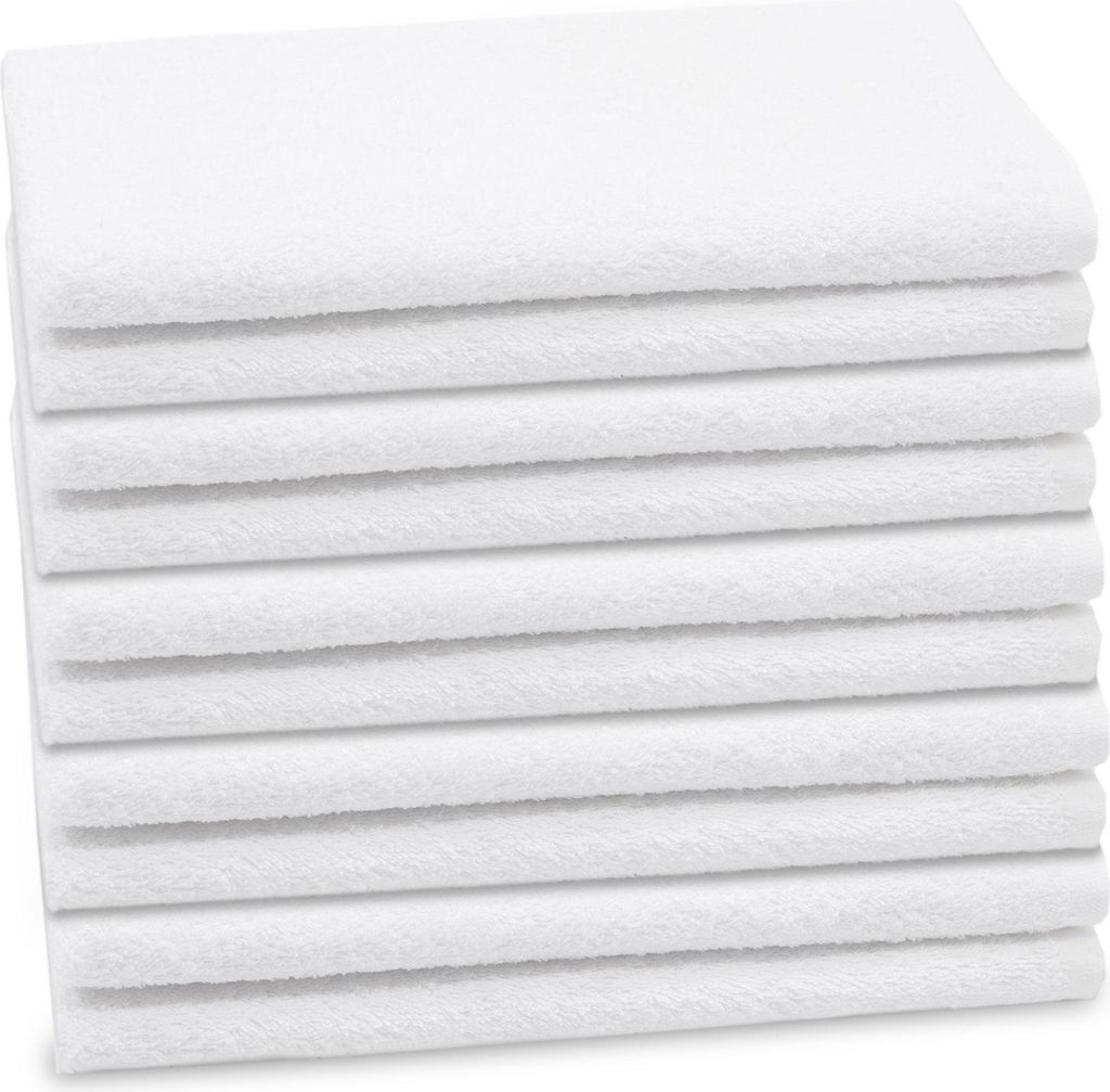 Gästehandtücher 10er Set, Baumwolle, 40x60 cm, weiß Produktbild 