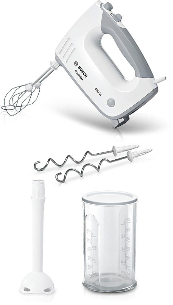 Bosch Handrührgerät, 2 Rührbesen, 2 Knethaken, Edelstahl, Produktbild 
