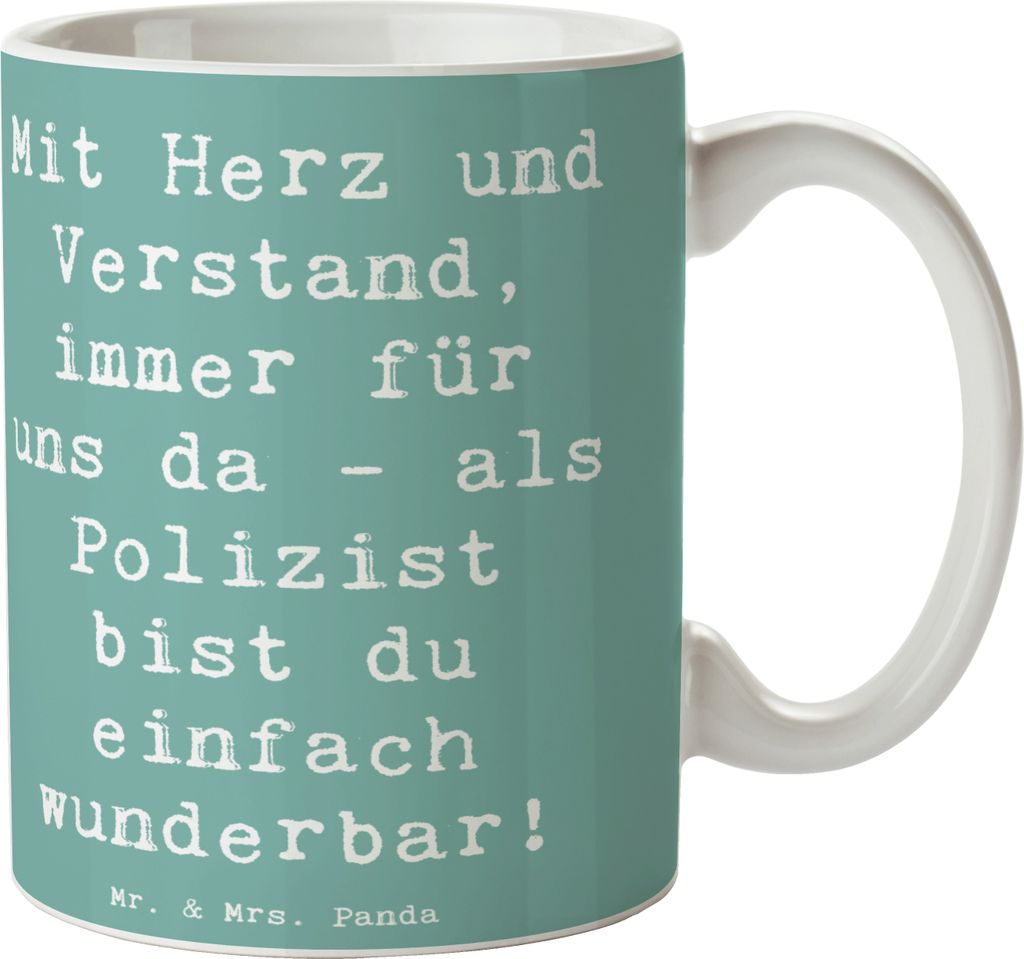 Mr. & Mrs. Panda Bedruckte Tasse Spruch Polizist Wunderbar - Meeresbrise - Geschenk, Henkelpott, Becher, Freundschaft, dankbarkeit, Danke sagen, Ka...