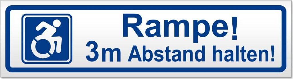 Rampe! Motiv 3m Abstand halten! Magnetschild Schild magnetisch