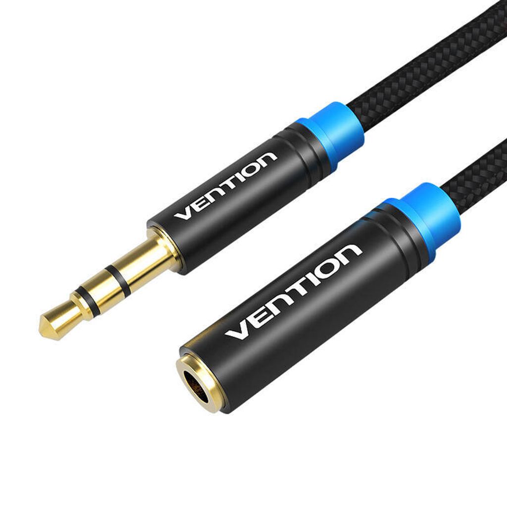 Vention Kabel Stereo VAB-B06-B100-M/ Klinke 3,5 mnnlich --Klinke 3,5 weiblich/ 1m/ Schwarz