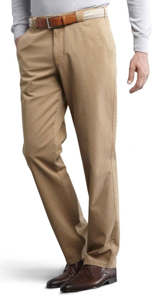 Meyer Hose Roma beige einfarbig Baumwollstretch