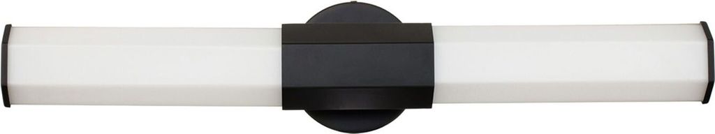 LED Wandlampe Glas Metall IP44 3000 K warmweißes Licht 2160 lm 65,9 cm hoch Schwarz matt Opal Weiß länglich