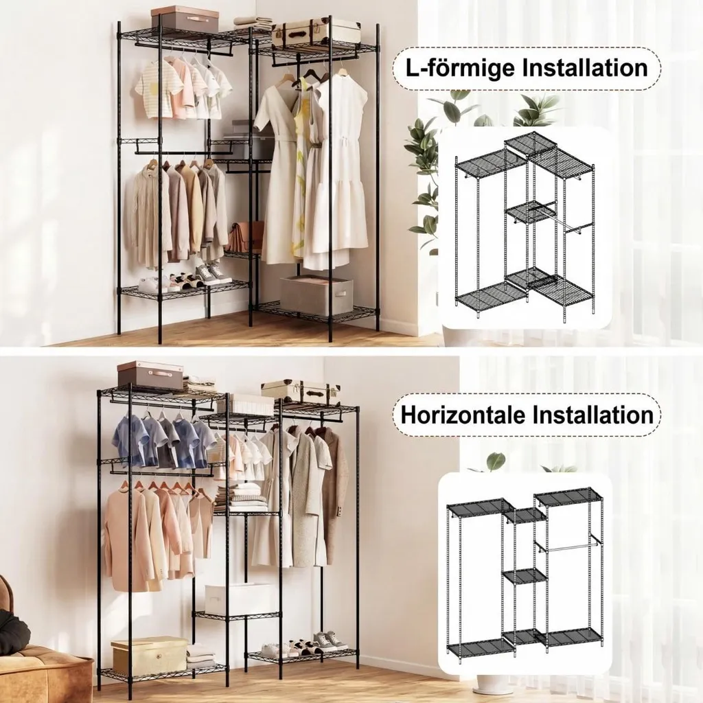 Armoire portable noire fixation en L et horizontale - Structure stable