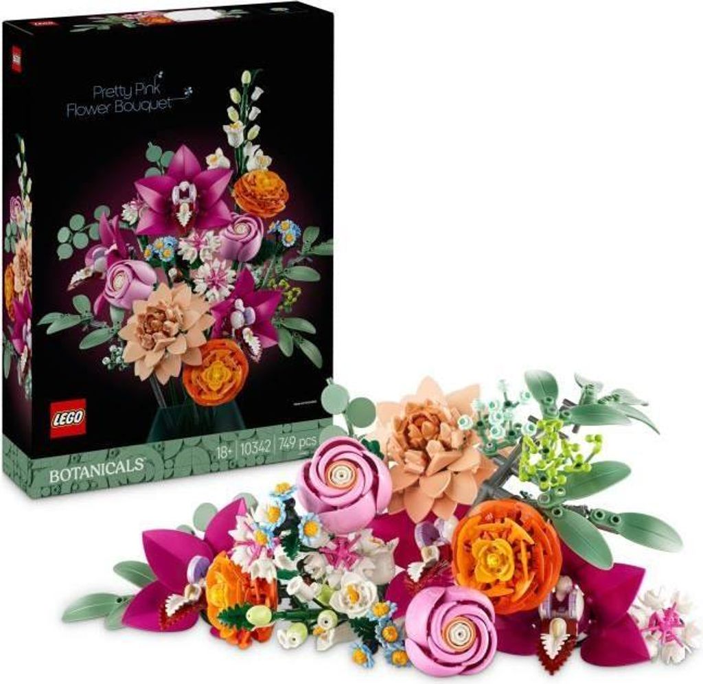 LEGO Botanischer Bausatz, Rosenstrauß, 10342, Blumenstrauß zum Bauen für Erwachsene, 749 Teile