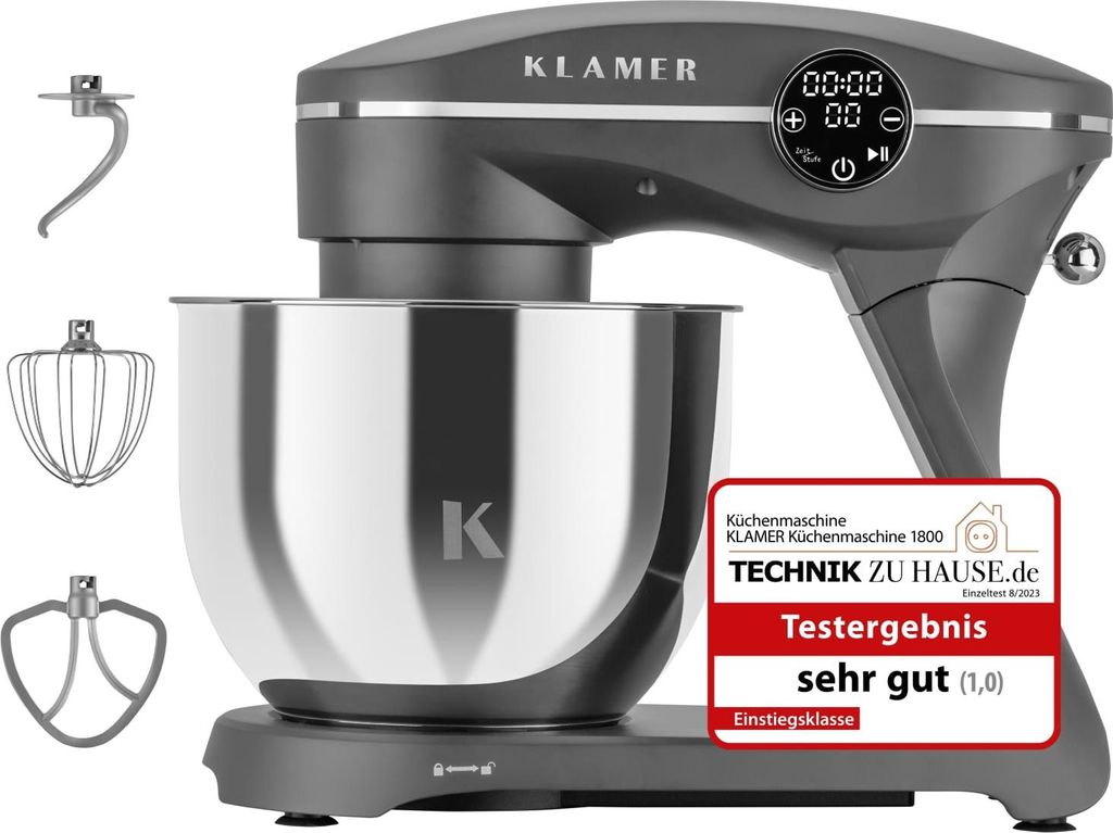 KLAMER Küchenmaschine 1800W, Knetmaschine mit 6 Liter Produktbild 