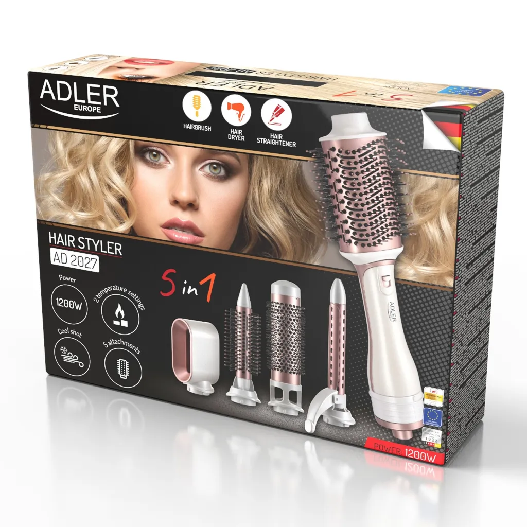 Brosse soufflante 5 en 1 Adler AD 2027 - Idéal pour brushing volume