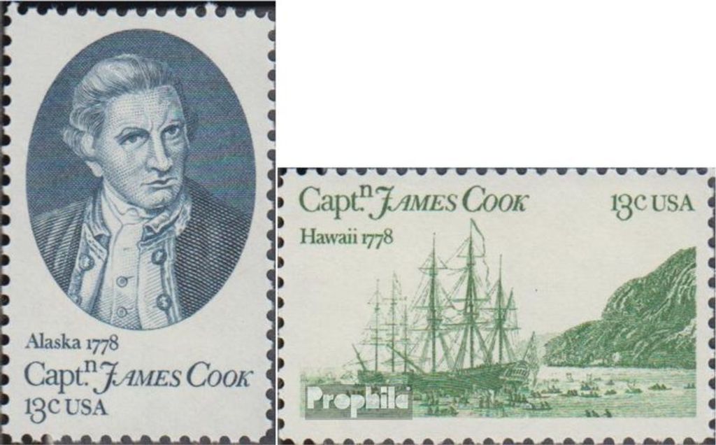 Briefmarken USA 1978 Mi 1326-1327 (kompl.Ausg.) postfrisch Landung von Kapitän Cook