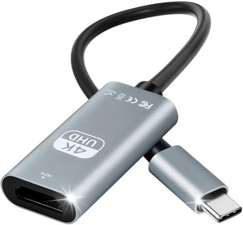 USB C auf HDMI Adapter, 4K@60Hz HDMI Kabel, Kompatibel für Thunderbolt 3, iPhone17/16Pro/16Pro Max/16/15, MacBook Pro, iPad Pro/Air, Pixelbook, Su...