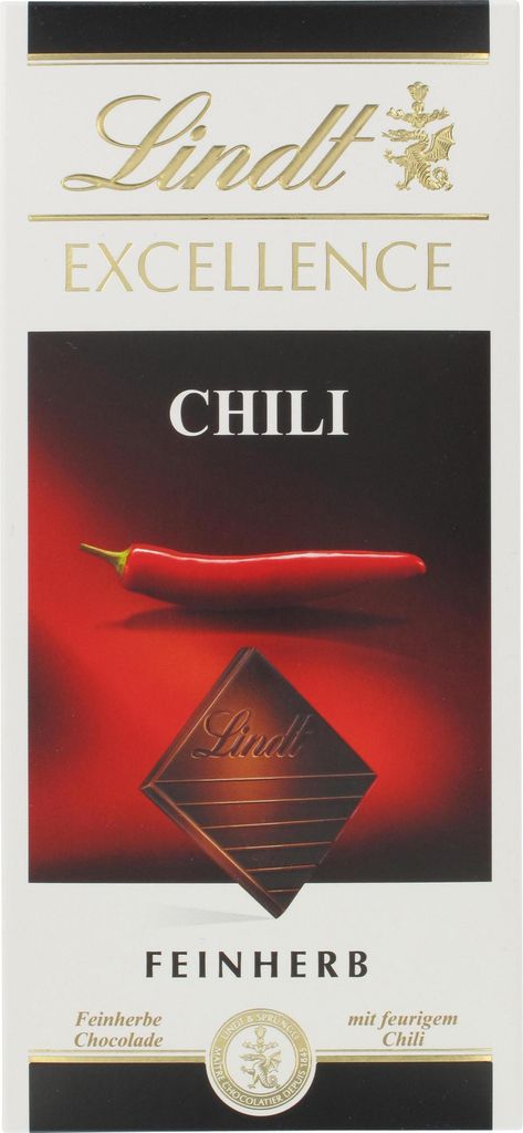 Lindt Excellence Chili Feinherbe Schokolade mit feuriger Produktbild 