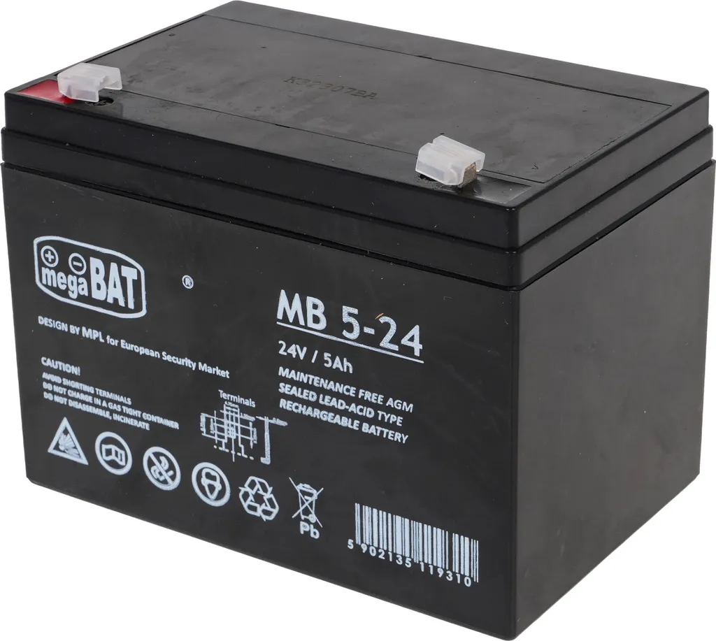 Batterie de pièces automobiles 24V 5Ah compacte et longue durée de vie