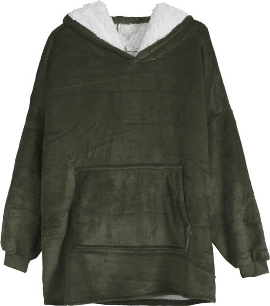 Zoem - Fleecedecke mit Ärmeln - Pullover - 280 g/m² - Armeegrün - Kuscheln - Hoodie - Pullover