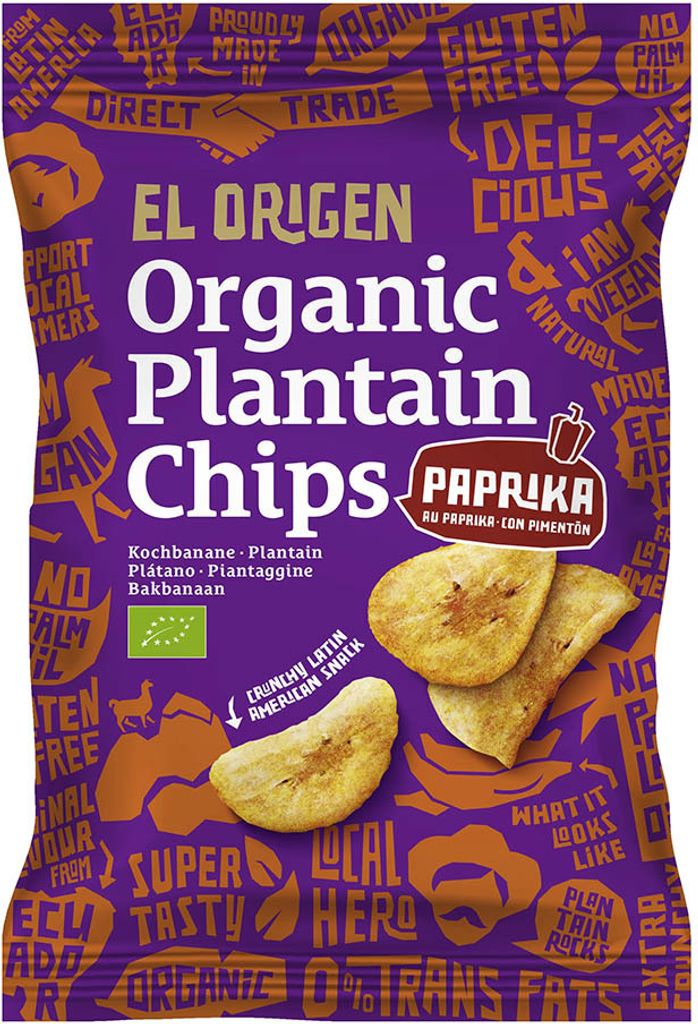 Kochbananen Chips - Paprika 80g Produktbild 