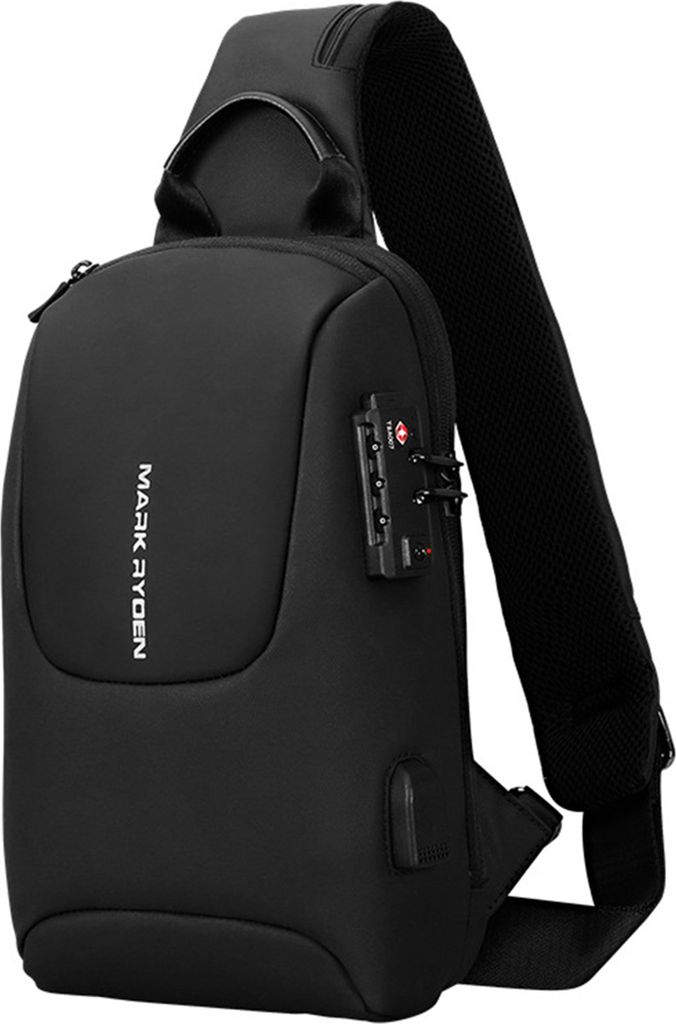 MARK RYDEN TSA Lock Crossbody Herrentasche Wasserdichte USB-Ladung Brusttasche Kurze Reise Messenger Brust Umhängetasche Männer