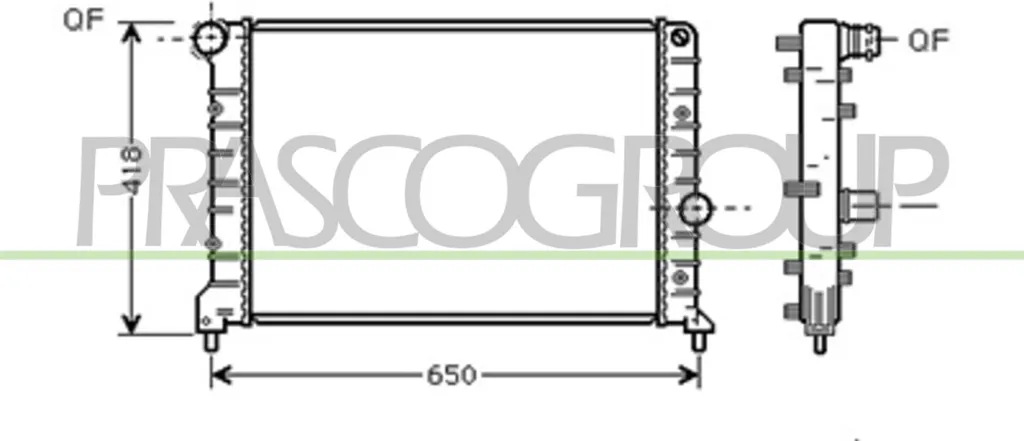 Radiateur de refroidissement moteur pour Opel Combo X12 et Fiat Doblo
