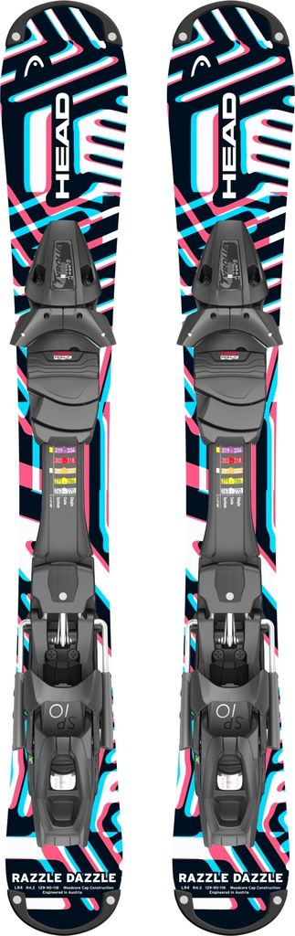 Skis courts de descente HEAD RAZZLEDAZZLE 94cm + fixation Image du produit 