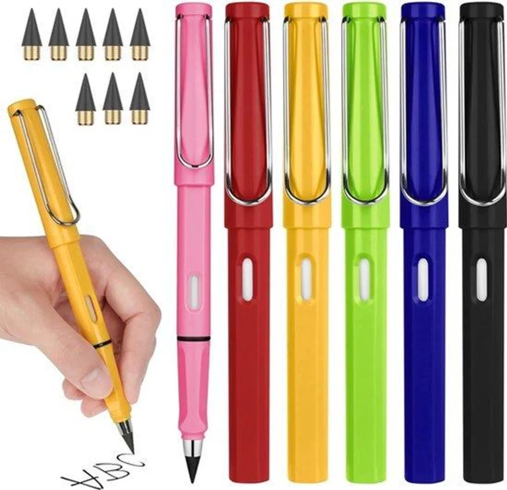 Crayon de Dessin Éternel Inusable - Lot de 6 pour Écriture et Croquis