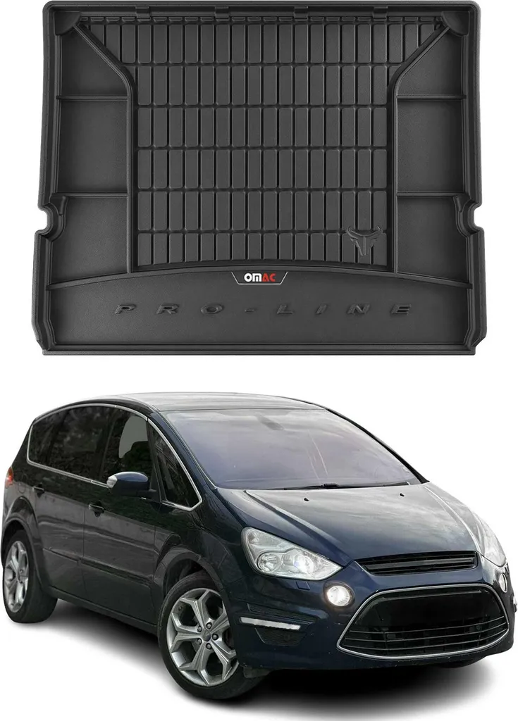 OMAC rivestimento del bagagliaio in gomma per Ford S-Max 2006-2014 7 posti ribaltabile 3a fila