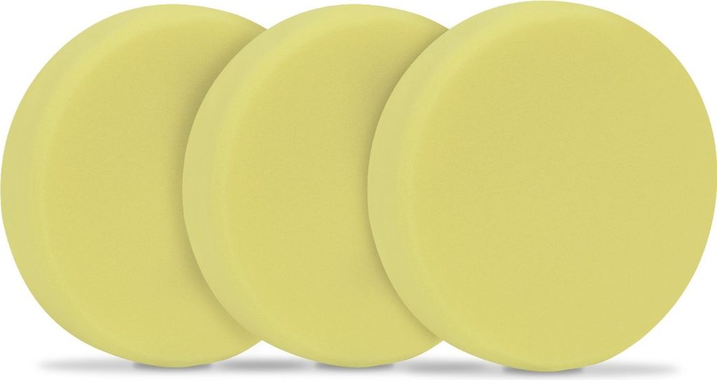 Vonroc Polierscheiben/Polierpads Schaumstoff für Poliermaschinen - 150mm, 3 Stück - Gelb
