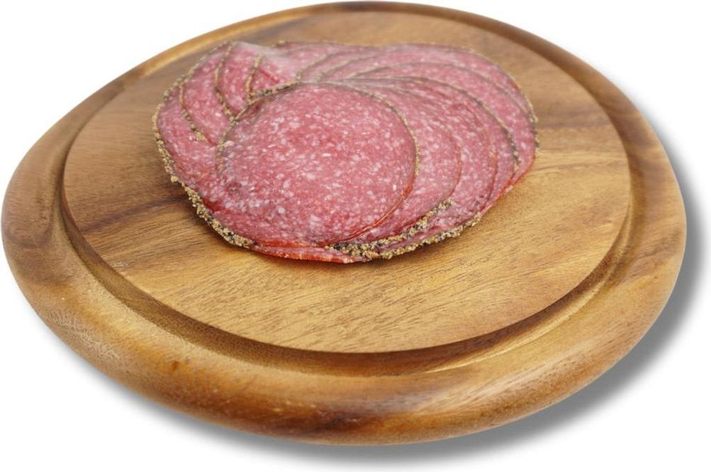 Pikante Pfeffersalami 100g Salami Scheiben perfekt fürs Produktbild 
