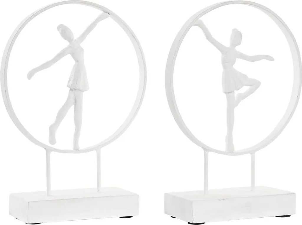 Objet de Décoration Danseur de Ballet Blanc pour Étagère - Pack de 2 Statues