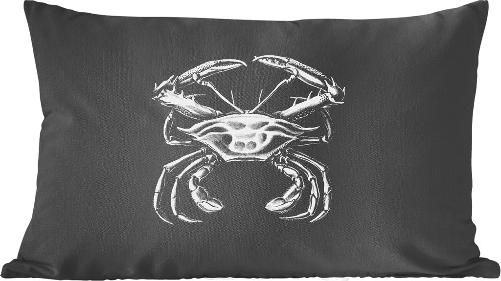 MuchoWow Zierkissen Sofakissen Wohnzimmer Dekokissen 60x40 cm Ernst Haeckel - Krabbe - Alte Meister - Vintage - Tiere - Kunst - Kopfkissen - Pols...