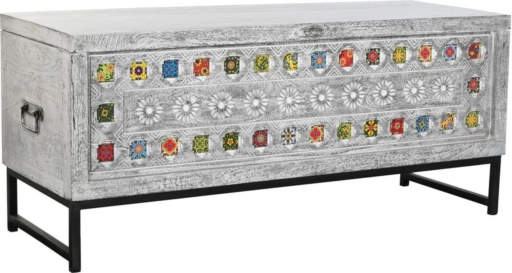 Coffre de rangement bois 116 cm : gagnez de la place avec élégance et style