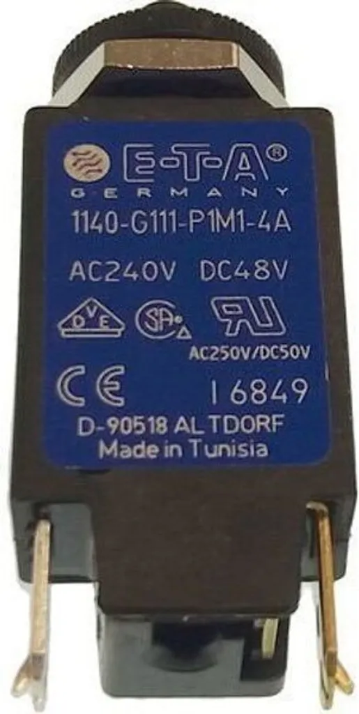 Interrupteur Bouton-poussoir 15A Bleu E-T-A GS11470 pour Machine Outil