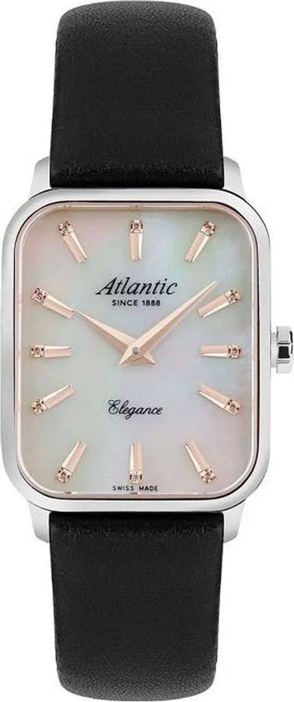 Montre Atlantic quartz femme verre saphir et cadran noir