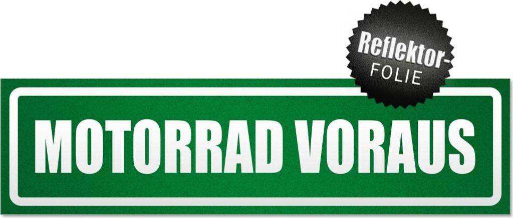 Motorrad voraus Motiv 1 invertiert Magnetschild Schild magnetisch