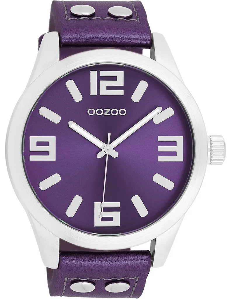 Montre à Quartz pour Femme Oozoo - Bracelet Cuir Lilas Style Vintage